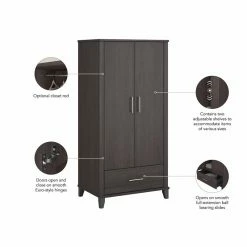 Coupon ๐งจ Bush Somerset Large Armoire Cabinet In Storm Gray - Engineered Wood ๐ฅฐ 10 Coupon ๐งจ Bush Somerset Large Armoire Cabinet In Storm Gray - Engineered Wood ๐ฅฐ -Living Room Sales Shop 2464930 2 L