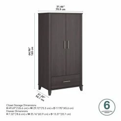 Coupon ๐งจ Bush Somerset Large Armoire Cabinet In Storm Gray - Engineered Wood ๐ฅฐ 12 Coupon ๐งจ Bush Somerset Large Armoire Cabinet In Storm Gray - Engineered Wood ๐ฅฐ -Living Room Sales Shop 2464930 4 L