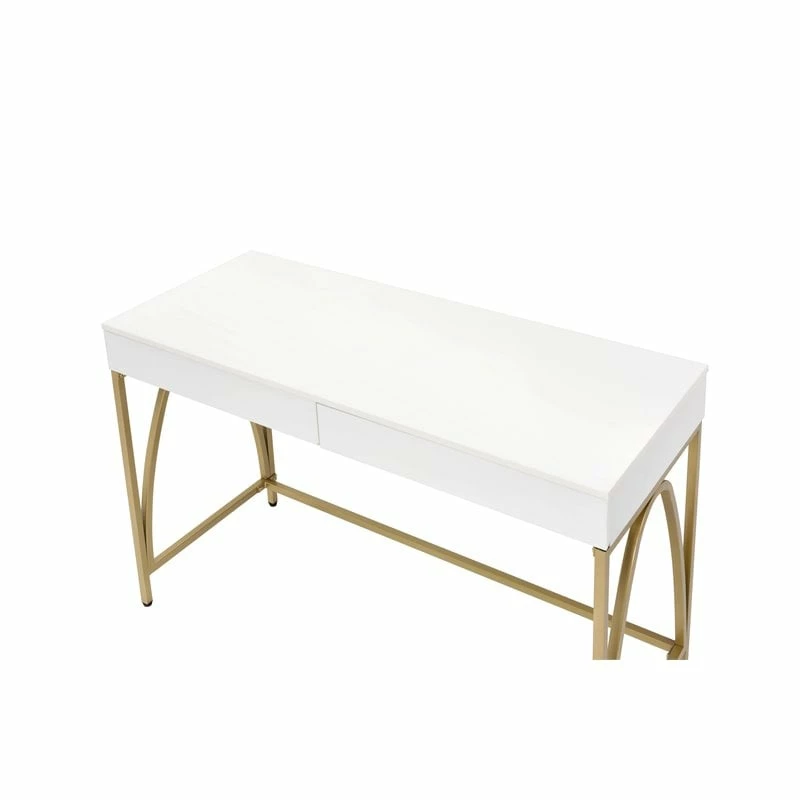 Top 10 ๐ Bowery Hill Contemporary Vanity Desk In White High Gloss & Gold ๐ 5 Top 10 ๐ Bowery Hill Contemporary Vanity Desk In White High Gloss & Gold ๐ - Image 3