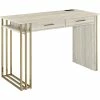 Hot Sale 💯 Bowery Hill Contemporary Vanity Desk In Antique White & Gold Finish 🌟