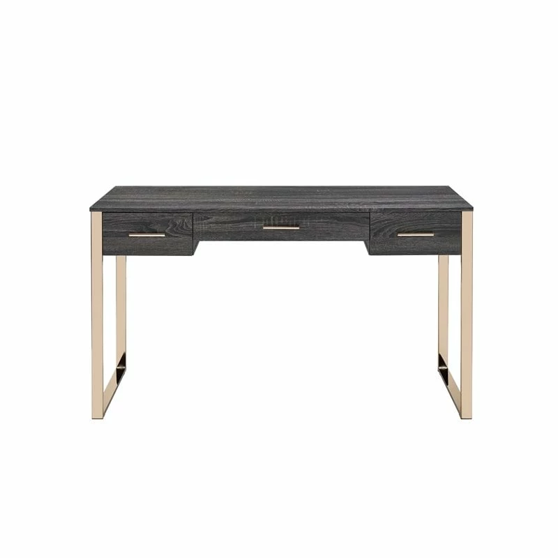Cheapest π Bowery Hill Modern Vanity Desk In Champagne Gold & Weathered Oak Finish π₯° 4 Cheapest π Bowery Hill Modern Vanity Desk In Champagne Gold & Weathered Oak Finish π₯° - Image 2