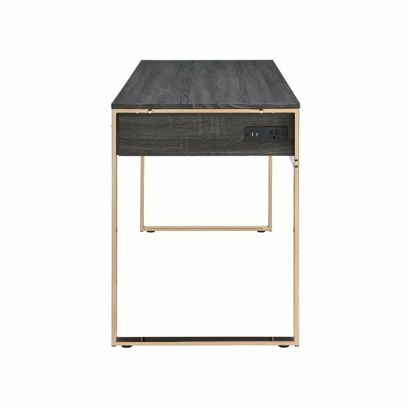 Cheapest π Bowery Hill Modern Vanity Desk In Champagne Gold & Weathered Oak Finish π₯° 5 Cheapest π Bowery Hill Modern Vanity Desk In Champagne Gold & Weathered Oak Finish π₯° - Image 3