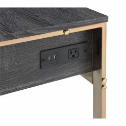 Cheapest π Bowery Hill Modern Vanity Desk In Champagne Gold & Weathered Oak Finish π₯° 16 Cheapest π Bowery Hill Modern Vanity Desk In Champagne Gold & Weathered Oak Finish π₯° -Living Room Sales Shop 2469960 6 L