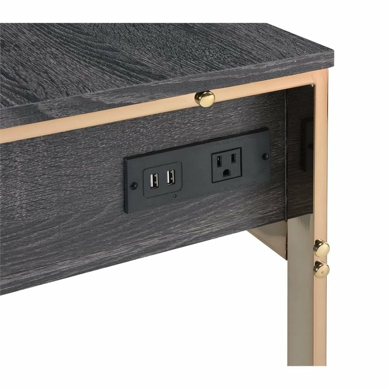 Cheapest π Bowery Hill Modern Vanity Desk In Champagne Gold & Weathered Oak Finish π₯° 9 Cheapest π Bowery Hill Modern Vanity Desk In Champagne Gold & Weathered Oak Finish π₯° - Image 7