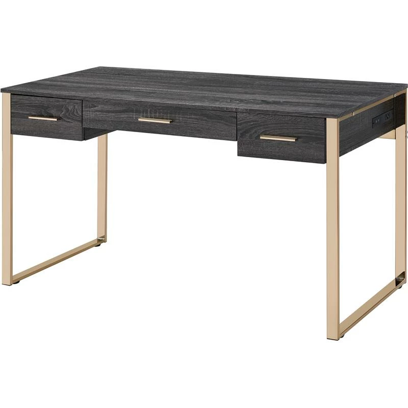 Cheapest π Bowery Hill Modern Vanity Desk In Champagne Gold & Weathered Oak Finish π₯° 3 Cheapest π Bowery Hill Modern Vanity Desk In Champagne Gold & Weathered Oak Finish π₯°