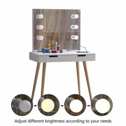 Outlet π CRO Decor Ciccarelli Solid Wood Vanity With Mirror White Vanity Table With Light π 19 Outlet π CRO Decor Ciccarelli Solid Wood Vanity With Mirror White Vanity Table With Light π -Living Room Sales Shop 2470770 2 L