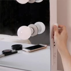 Outlet π CRO Decor Ciccarelli Solid Wood Vanity With Mirror White Vanity Table With Light π 23 Outlet π CRO Decor Ciccarelli Solid Wood Vanity With Mirror White Vanity Table With Light π -Living Room Sales Shop 2470770 6 L