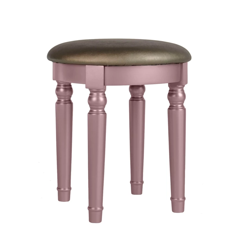 Best deal 🤩 Cooper Furniture Wood Vanity Set With Mirror And Stool In Pink Rose Gold Color 🤩 6 Best deal 🤩 Cooper Furniture Wood Vanity Set With Mirror And Stool In Pink Rose Gold Color 🤩 - Image 4