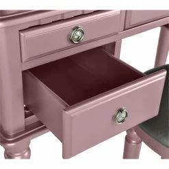 Best deal 🤩 Cooper Furniture Wood Vanity Set With Mirror And Stool In Pink Rose Gold Color 🤩 13 Best deal 🤩 Cooper Furniture Wood Vanity Set With Mirror And Stool In Pink Rose Gold Color 🤩 -Living Room Sales Shop 2478101 4 L