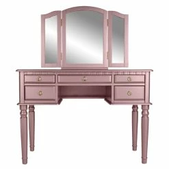 Best deal 🤩 Cooper Furniture Wood Vanity Set With Mirror And Stool In Pink Rose Gold Color 🤩 15 Best deal 🤩 Cooper Furniture Wood Vanity Set With Mirror And Stool In Pink Rose Gold Color 🤩 -Living Room Sales Shop 2478101 6 L