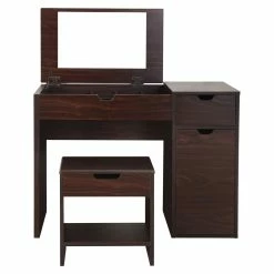 Cheap ✨ Bowery Hill Contemporary Wood 2-Piece Vanity Set In Walnut 🔔