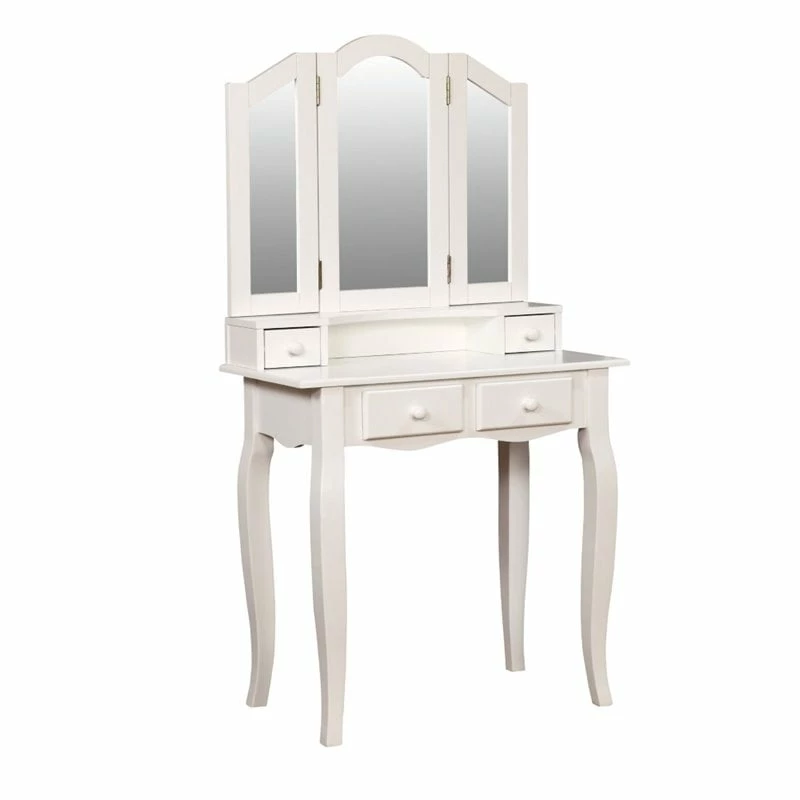Discount π Bowery Hill Transitional Wood 3-Piece Vanity Set In White π― 7 Discount π Bowery Hill Transitional Wood 3-Piece Vanity Set In White π― - Image 5