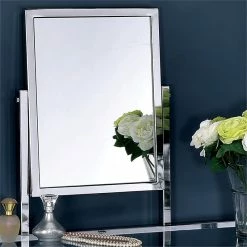 Outlet ✔️ Bowery Hill Contemporary Metal 3-Piece Bedroom Vanity Set In Chrome 👍 -Living Room Sales Shop 2484677 4 L