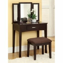 Buy π₯° Bowery Hill Transitional Wood 3-Piece Vanity Set In Espresso βοΈ 9 Buy π₯° Bowery Hill Transitional Wood 3-Piece Vanity Set In Espresso βοΈ -Living Room Sales Shop 2484777 L