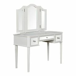 Outlet π₯° Bowery Hill Contemporary Wood 3-Piece Vanity Set In White π 13 Outlet π₯° Bowery Hill Contemporary Wood 3-Piece Vanity Set In White π -Living Room Sales Shop 2484816 5 L