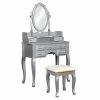 Promo π Bowery Hill Traditional Wood 3-Piece Bedroom Vanity Set In Silver β 2 Promo π Bowery Hill Traditional Wood 3-Piece Bedroom Vanity Set In Silver β -Living Room Sales Shop 2484851 12 L