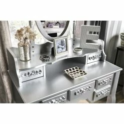 Promo π Bowery Hill Traditional Wood 3-Piece Bedroom Vanity Set In Silver β 17 Promo π Bowery Hill Traditional Wood 3-Piece Bedroom Vanity Set In Silver β -Living Room Sales Shop 2484851 6 L