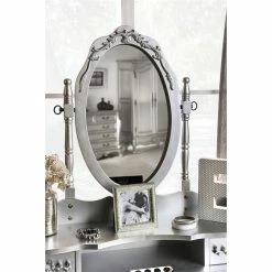 Promo π Bowery Hill Traditional Wood 3-Piece Bedroom Vanity Set In Silver β 18 Promo π Bowery Hill Traditional Wood 3-Piece Bedroom Vanity Set In Silver β -Living Room Sales Shop 2484851 7 L