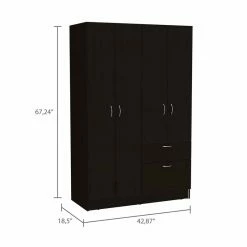 Discount 💯 FM Furniture Habana Modern Wood Bedroom Armoire In Black Wenge/White 👍 13 Discount 💯 FM Furniture Habana Modern Wood Bedroom Armoire In Black Wenge/White 👍 -Living Room Sales Shop 2489023 5 L