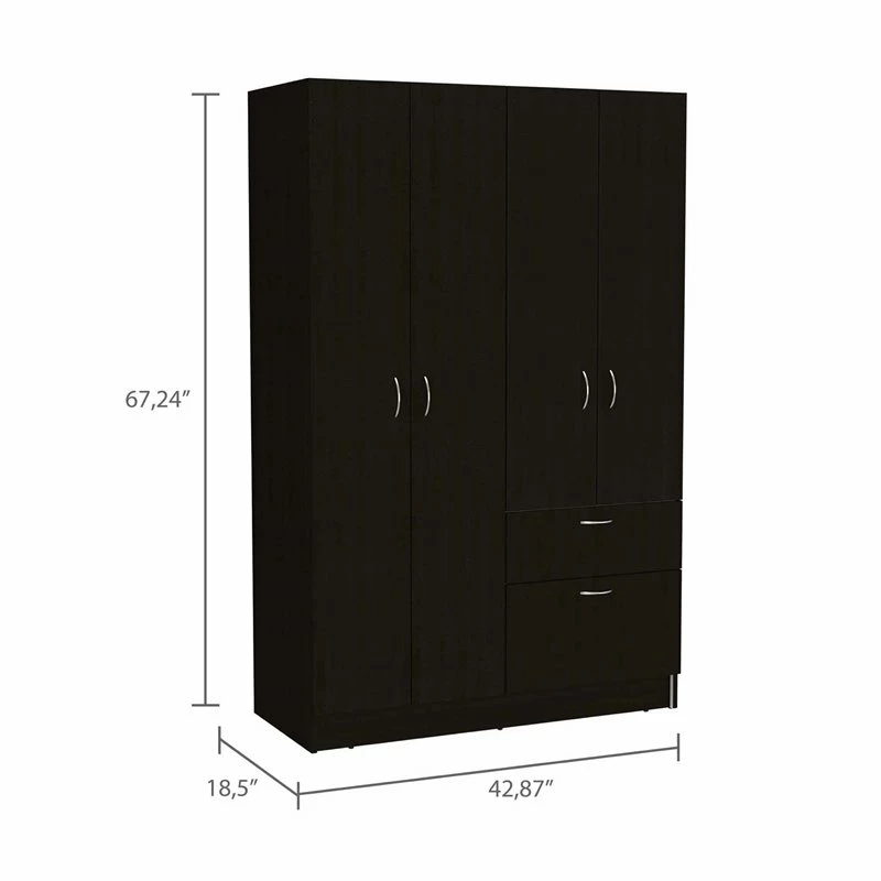 Discount 💯 FM Furniture Habana Modern Wood Bedroom Armoire In Black Wenge/White 👍 8 Discount 💯 FM Furniture Habana Modern Wood Bedroom Armoire In Black Wenge/White 👍 - Image 6