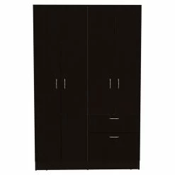Discount 💯 FM Furniture Habana Modern Wood Bedroom Armoire In Black Wenge/White 👍