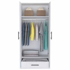 Brand new π FM Furniture Rio 2-Door Wood Armoire With 1-Cabinet & One Hidden Drawer In White β 10 Brand new π FM Furniture Rio 2-Door Wood Armoire With 1-Cabinet & One Hidden Drawer In White β -Living Room Sales Shop 2489044 2 L