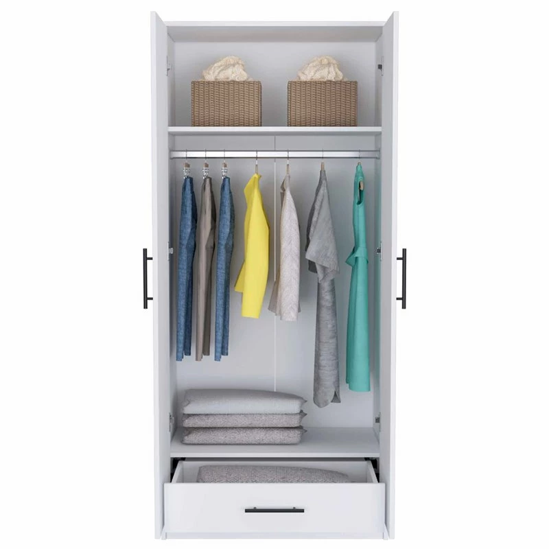 Brand new π FM Furniture Rio 2-Door Wood Armoire With 1-Cabinet & One Hidden Drawer In White β 5 Brand new π FM Furniture Rio 2-Door Wood Armoire With 1-Cabinet & One Hidden Drawer In White β - Image 3