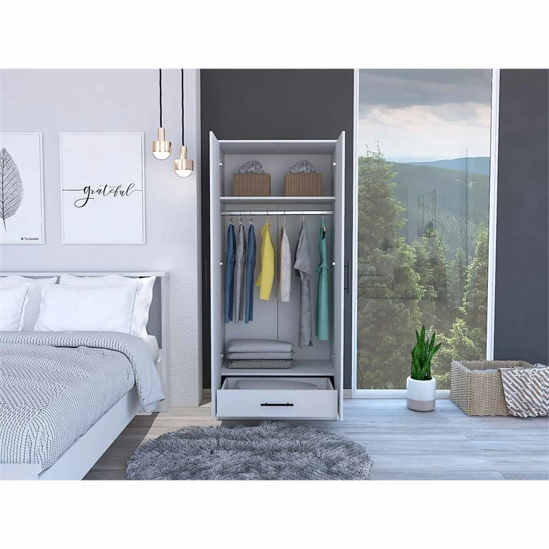 Brand new π FM Furniture Rio 2-Door Wood Armoire With 1-Cabinet & One Hidden Drawer In White β 7 Brand new π FM Furniture Rio 2-Door Wood Armoire With 1-Cabinet & One Hidden Drawer In White β - Image 5