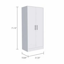 Brand new π FM Furniture Rio 2-Door Wood Armoire With 1-Cabinet & One Hidden Drawer In White β 13 Brand new π FM Furniture Rio 2-Door Wood Armoire With 1-Cabinet & One Hidden Drawer In White β -Living Room Sales Shop 2489044 5 L