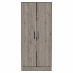 Best Sale ❤️ FM Furniture San Blas Wood Bedroom Armoire With Two Doors In Light Gray 💯