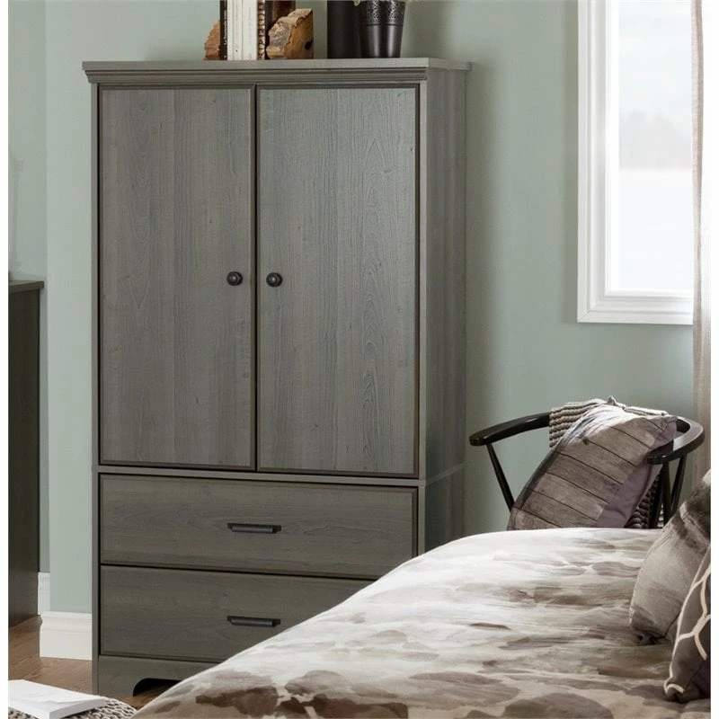 Brand new π₯° Pemberly Row Contemporary 2 Drawer Armoire In Gray Maple π― 4 Brand new π₯° Pemberly Row Contemporary 2 Drawer Armoire In Gray Maple π― - Image 2