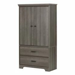 Brand new π₯° Pemberly Row Contemporary 2 Drawer Armoire In Gray Maple π―