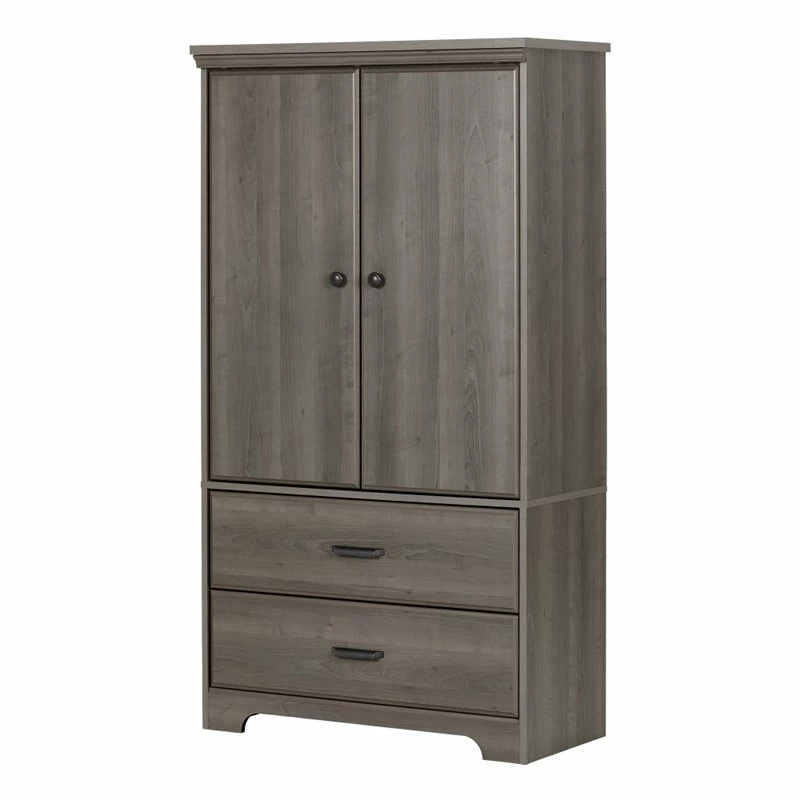 Brand new π₯° Pemberly Row Contemporary 2 Drawer Armoire In Gray Maple π― 3 Brand new π₯° Pemberly Row Contemporary 2 Drawer Armoire In Gray Maple π―