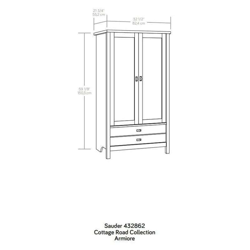 Coupon ✨ Sauder Cottage Road Engineered Wood Adjustable Shelf & Drawer Armoire Raven Oak 🤩 4 Coupon ✨ Sauder Cottage Road Engineered Wood Adjustable Shelf & Drawer Armoire Raven Oak 🤩 - Image 2