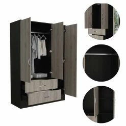 Deals ๐ฅ FM Furniture Florencia S Mirrored Modern Wood Armoire In Black Wenge/Light Oak โจ 11 Deals ๐ฅ FM Furniture Florencia S Mirrored Modern Wood Armoire In Black Wenge/Light Oak โจ -Living Room Sales Shop 2499046 3 L