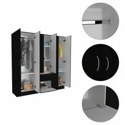 Budget โค๏ธ FM Furniture Guajira Modern 6-Door Wood Bedroom Armoire In Black Wenge ๐ 11 Budget โค๏ธ FM Furniture Guajira Modern 6-Door Wood Bedroom Armoire In Black Wenge ๐ -Living Room Sales Shop 2499047 3 L