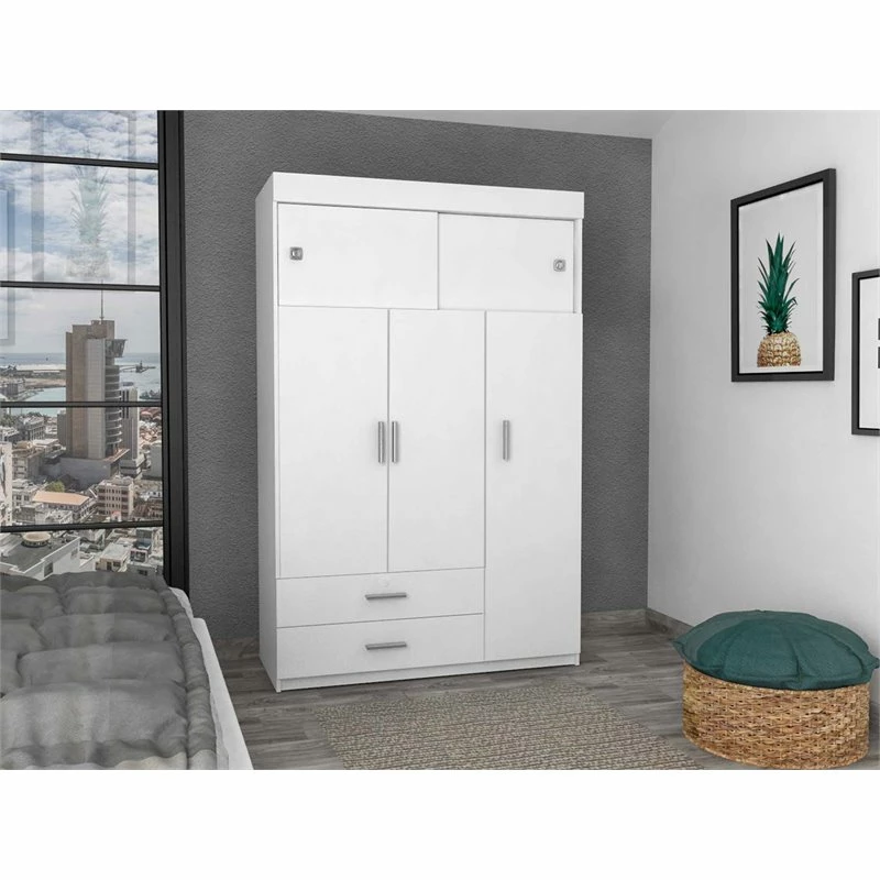 Deals ๐ FM Furniture Jakarta Spacious Modern Wood Bedroom Armoire In White ๐ 4 Deals ๐ FM Furniture Jakarta Spacious Modern Wood Bedroom Armoire In White ๐ - Image 2