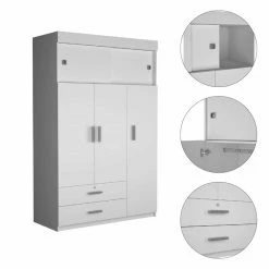 Deals ๐ FM Furniture Jakarta Spacious Modern Wood Bedroom Armoire In White ๐ 11 Deals ๐ FM Furniture Jakarta Spacious Modern Wood Bedroom Armoire In White ๐ -Living Room Sales Shop 2499049 3 L