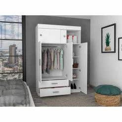 Deals ๐ FM Furniture Jakarta Spacious Modern Wood Bedroom Armoire In White ๐ 13 Deals ๐ FM Furniture Jakarta Spacious Modern Wood Bedroom Armoire In White ๐ -Living Room Sales Shop 2499049 5 L