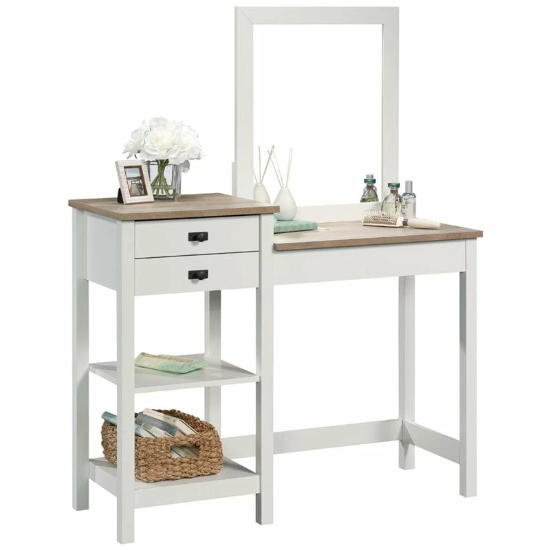 Buy π Pemberly Row Wooden Bedroom Vanity In Soft White And Lintel Oak π 5 Buy π Pemberly Row Wooden Bedroom Vanity In Soft White And Lintel Oak π - Image 3