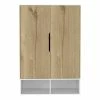 Discount 🥰 Tuhome Furniture TUHOME Rosie Armoire - Light Oak-White Engineered Wood 😍
