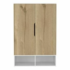 Discount 🥰 Tuhome Furniture TUHOME Rosie Armoire - Light Oak-White Engineered Wood 😍