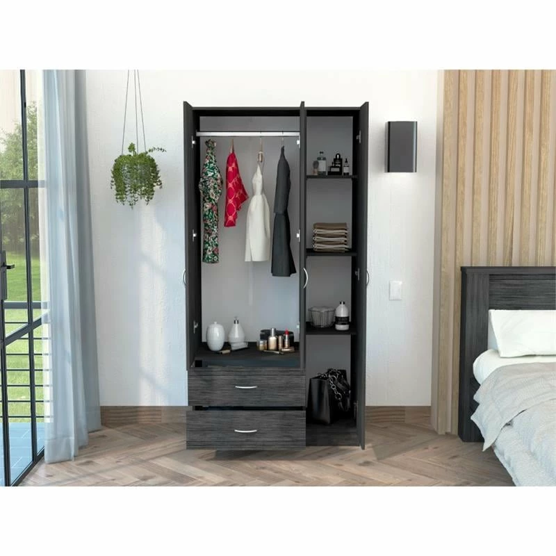 Deals ✔️ Tuhome Furniture TUHOME Austral 3 Doors Armoire-Smoky Oak/White Engineered Wood ⌛ 5 Deals ✔️ Tuhome Furniture TUHOME Austral 3 Doors Armoire-Smoky Oak/White Engineered Wood ⌛ - Image 3