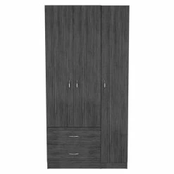 Deals βοΈ Tuhome Furniture TUHOME Austral 3 Doors Armoire-Smoky Oak/White Engineered Wood β