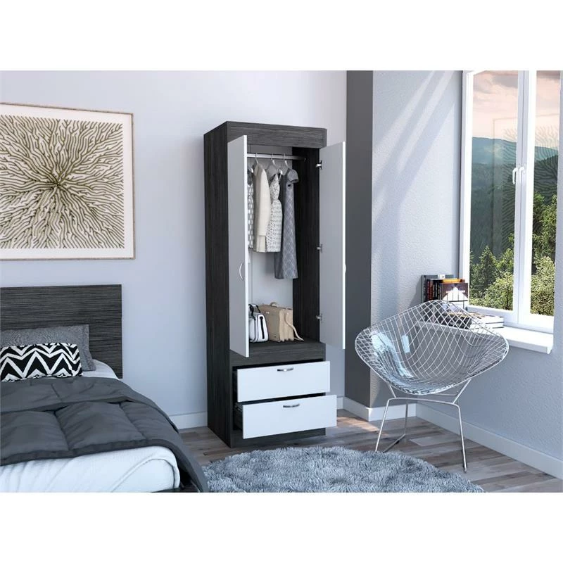 Promo π Tuhome Furniture TUHOME Lisboa Armoire- Ash / White Engineered Wood - For Bedroom π 5 Promo π Tuhome Furniture TUHOME Lisboa Armoire- Ash / White Engineered Wood - For Bedroom π - Image 3