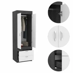 Promo π Tuhome Furniture TUHOME Lisboa Armoire- Ash / White Engineered Wood - For Bedroom π 12 Promo π Tuhome Furniture TUHOME Lisboa Armoire- Ash / White Engineered Wood - For Bedroom π -Living Room Sales Shop 2503553 3 L