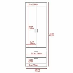 Promo π Tuhome Furniture TUHOME Lisboa Armoire- Ash / White Engineered Wood - For Bedroom π 14 Promo π Tuhome Furniture TUHOME Lisboa Armoire- Ash / White Engineered Wood - For Bedroom π -Living Room Sales Shop 2503553 5 L