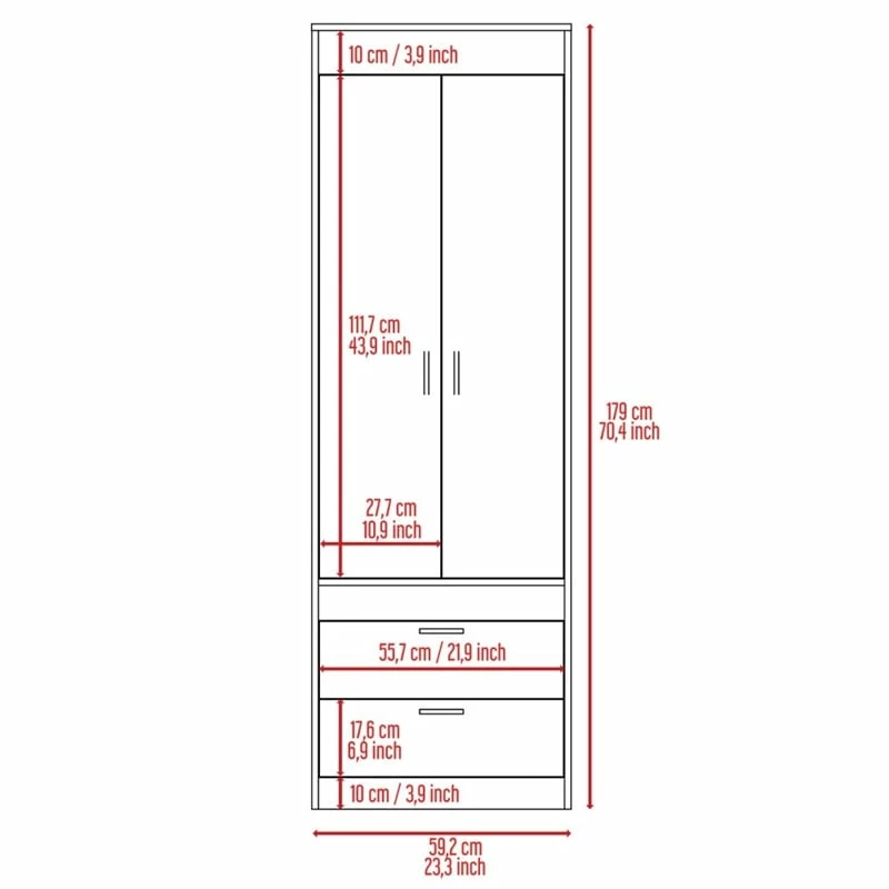 Promo π Tuhome Furniture TUHOME Lisboa Armoire- Ash / White Engineered Wood - For Bedroom π 8 Promo π Tuhome Furniture TUHOME Lisboa Armoire- Ash / White Engineered Wood - For Bedroom π - Image 6