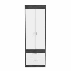 Promo ๐ Tuhome Furniture TUHOME Lisboa Armoire- Ash / White Engineered Wood - For Bedroom ๐
