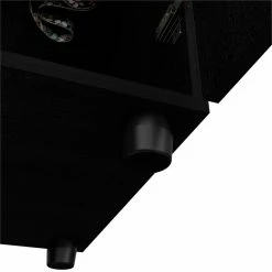 Coupon 💯 Atlin Designs Modern Wood Armoire With One Cabinet & 2 Shelves In Black ⭐ -Living Room Sales Shop 2503760 7 L